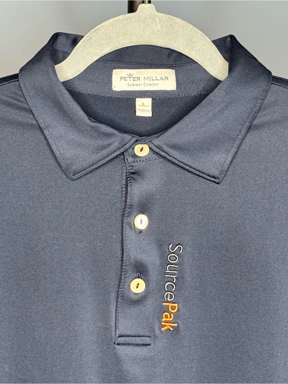 Peter Millar Summer Comfort Performance Men’s Navy Long sleeve Polo